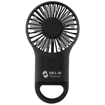Hit Black Rechargeable Handheld Fan With Carabiner