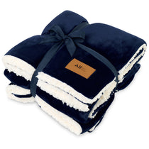 Gemline Navy Mink Sherpa Blanket