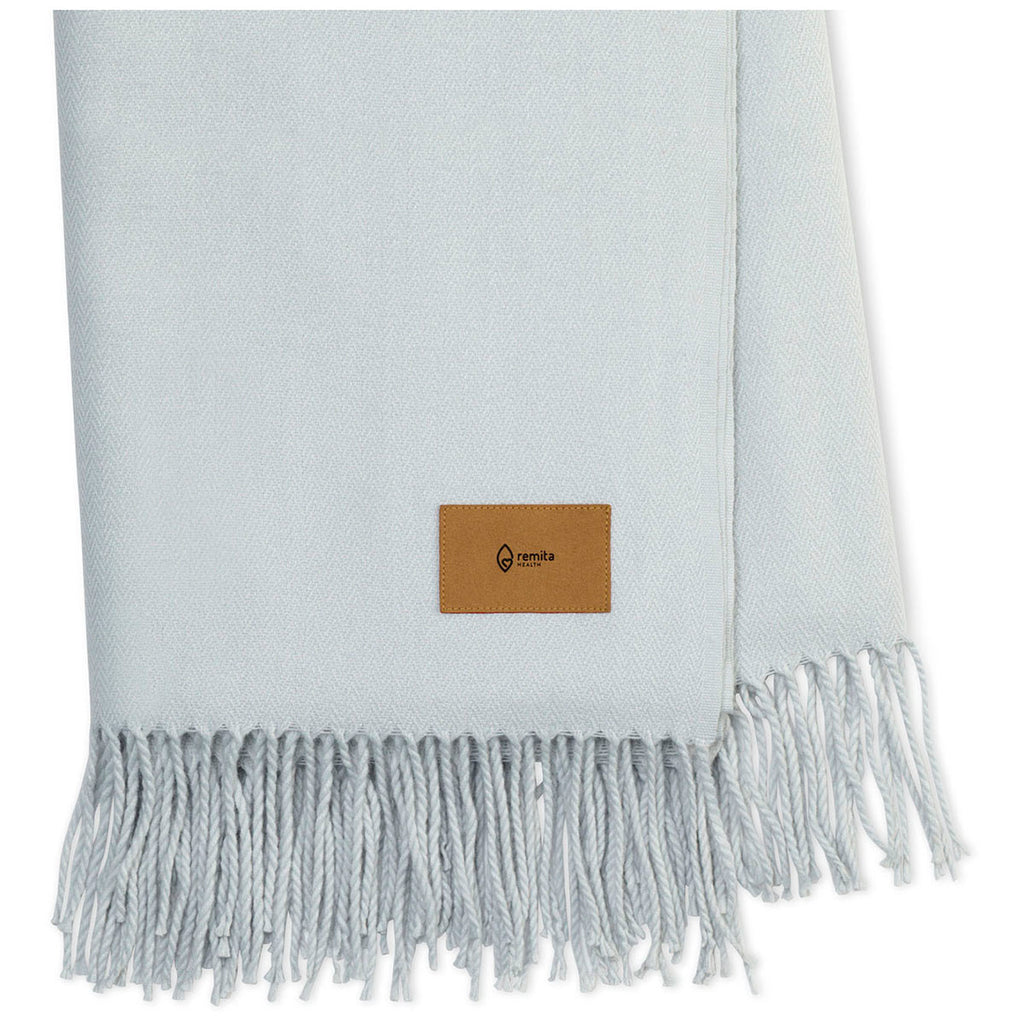 Gemline Soft Grey Herringbone Everlasting Throw Blanket