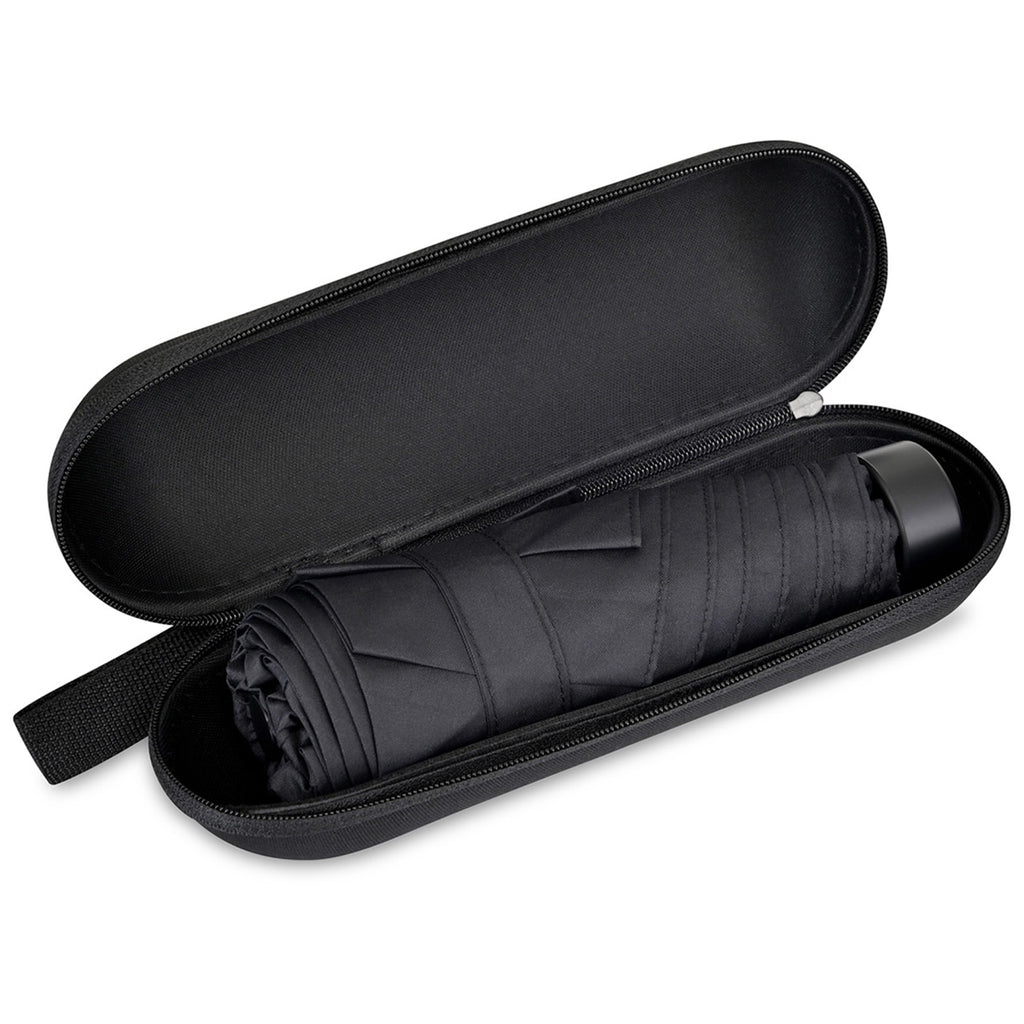 Elements Black 39" Recycled Manual Mini Folding Umbrella