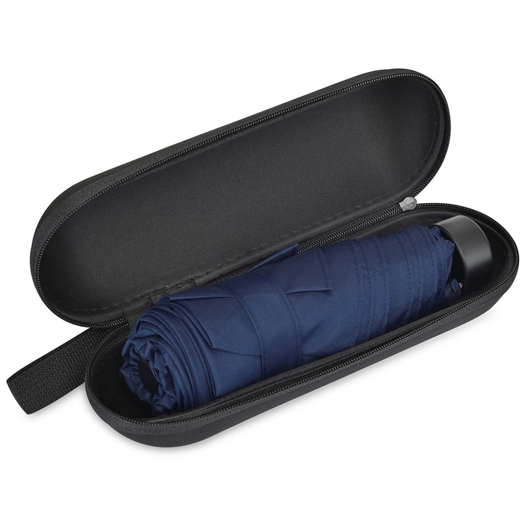 Elements Navy 39" Recycled Manual Mini Folding Umbrella