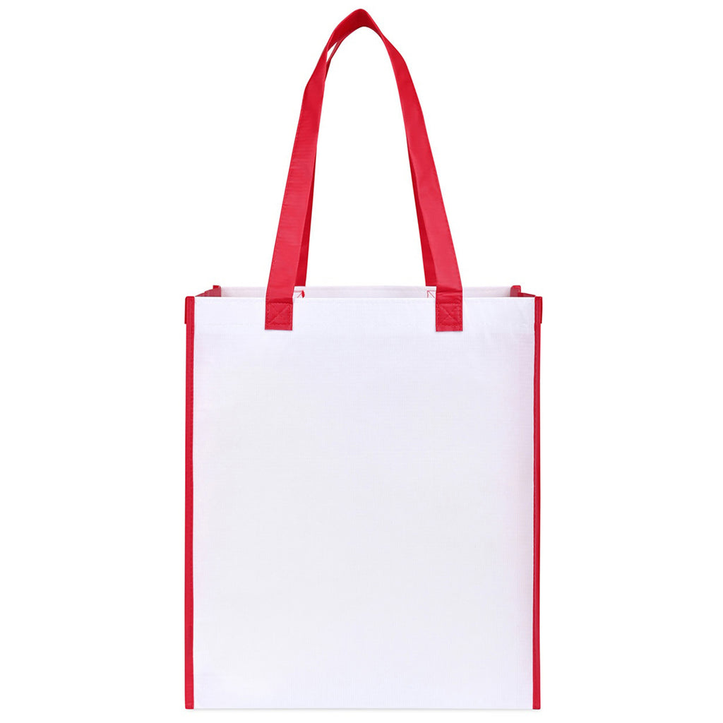 Gemline Red Harlow Laminated Recycled Shopper