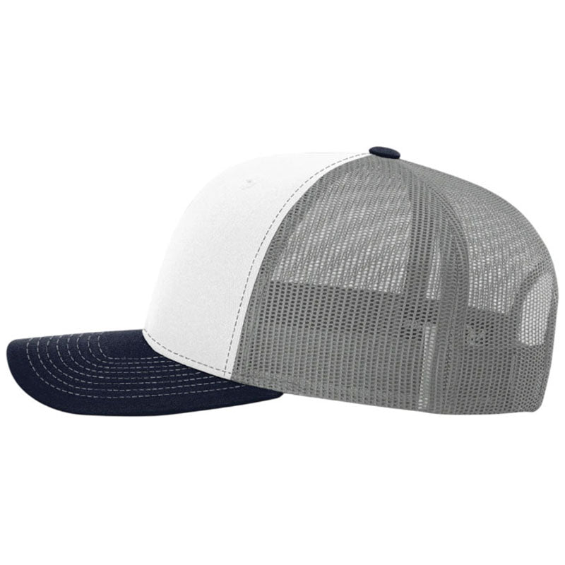 Richardson White/Aluminum/Navy Trucker Cap