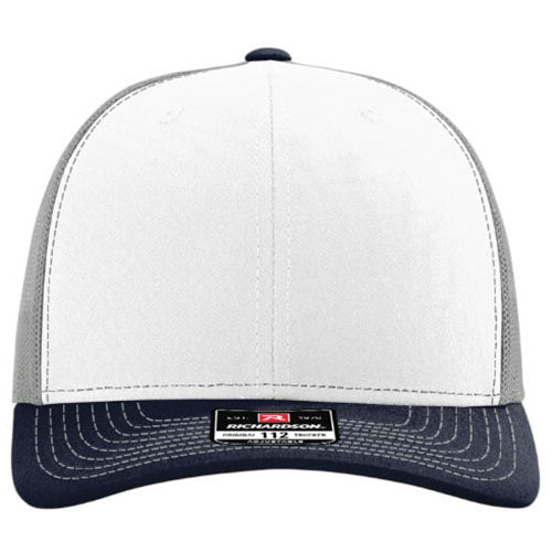 Richardson White/Aluminum/Navy Trucker Cap