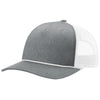 Richardson Heather Grey/White/White Five-Panel with Rope