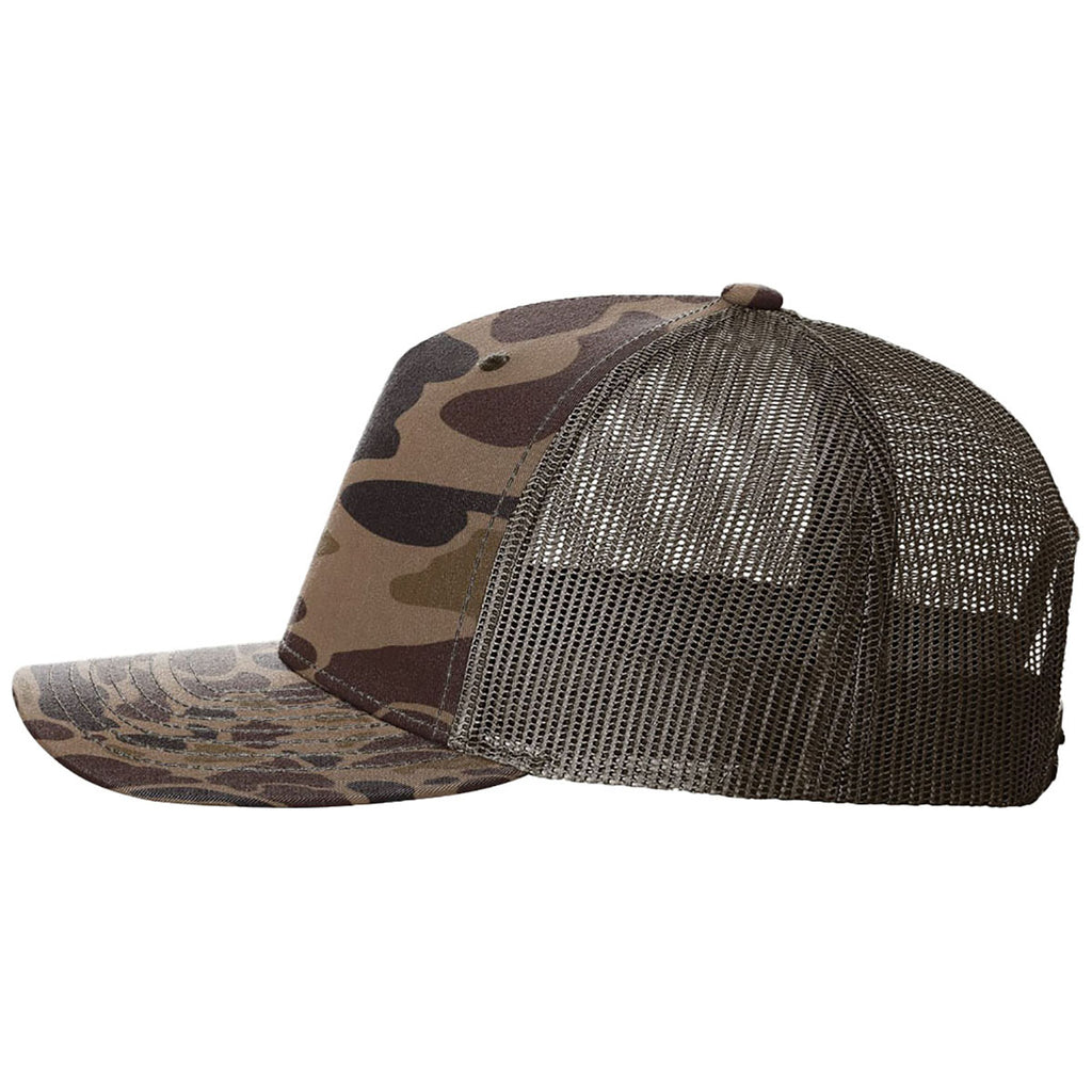 Richardson Bark Duck Camo/Brown Printed Five-Panel Trucker