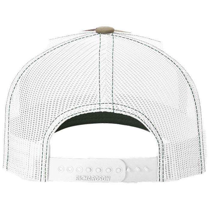 Richardson Green Camo/White Printed Five-Panel Trucker