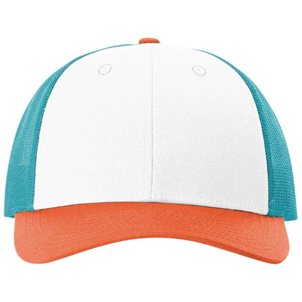Richardson White/Hawaiian Blue/Pale Orange Low Pro Trucker
