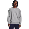 Under Armour Men's Castlerock Light Heather/White Rival Fleece Crew