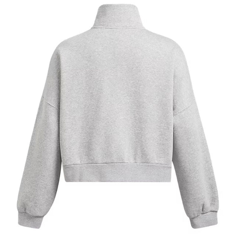 Under Armour Women's Mod Grey Light Heather/White Icon Fleece Oversized 1/2 Zip