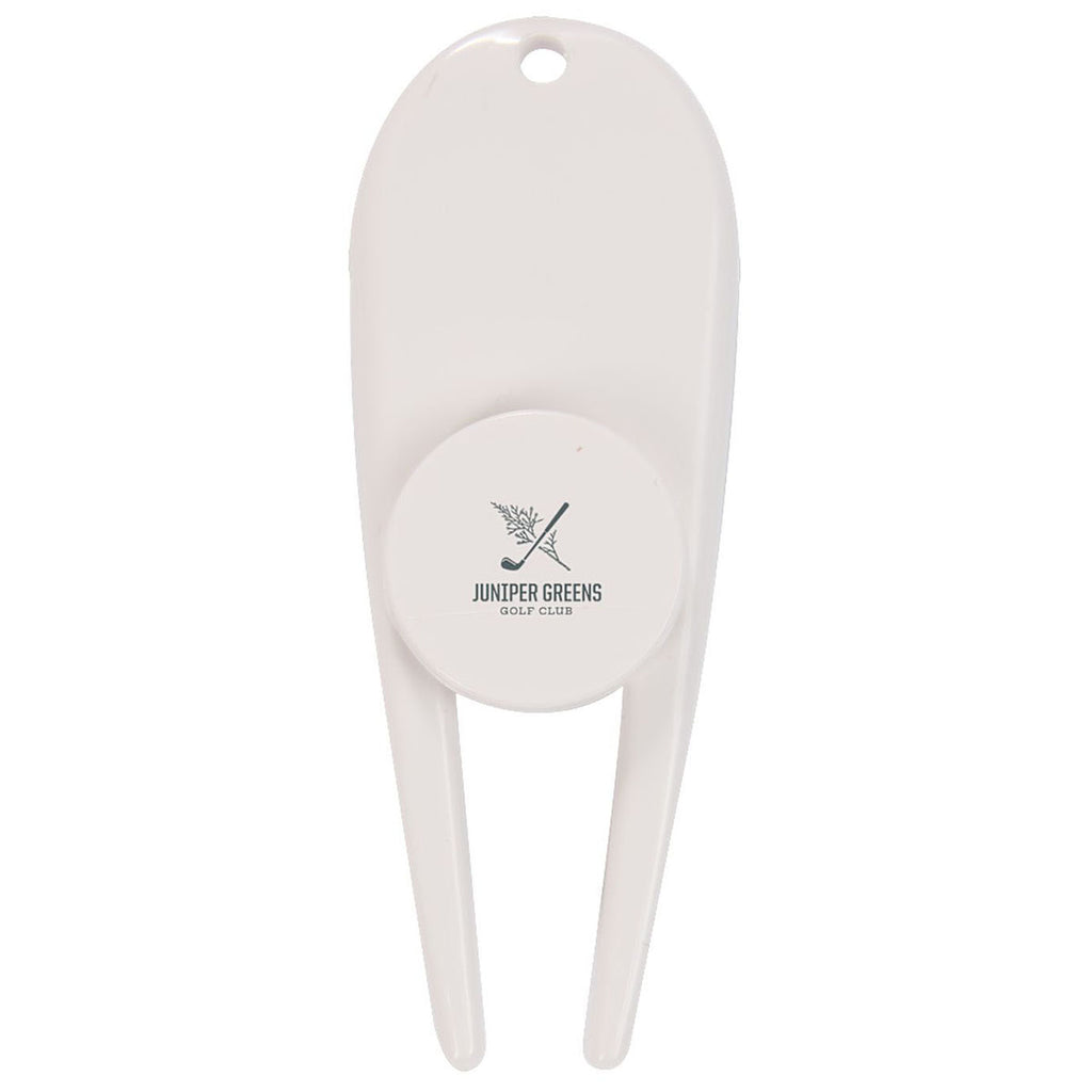 Leed's White Divot Tool with Ball Marker