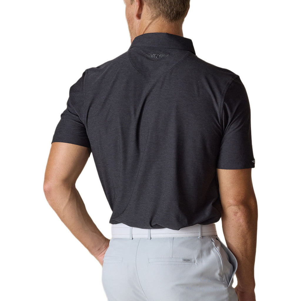 Straight Down Men's Dark Black Dodge Polo