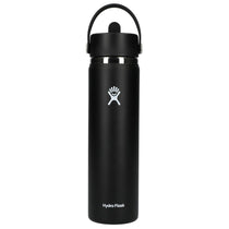 48-Hour Hydro Flask Black Wide Mouth 24oz Bottle with Flex Straw Cap