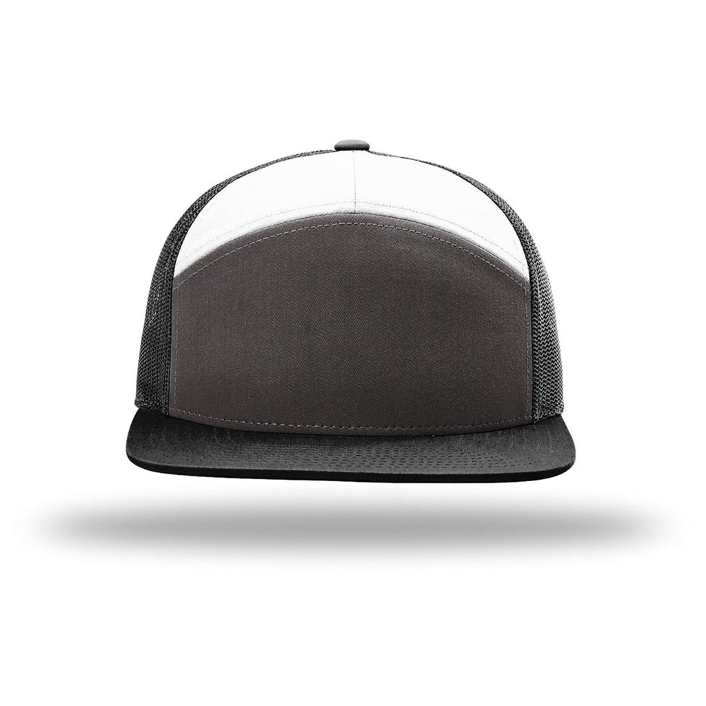 Richardson Charcoal/Black/White 7-Panel Trucker