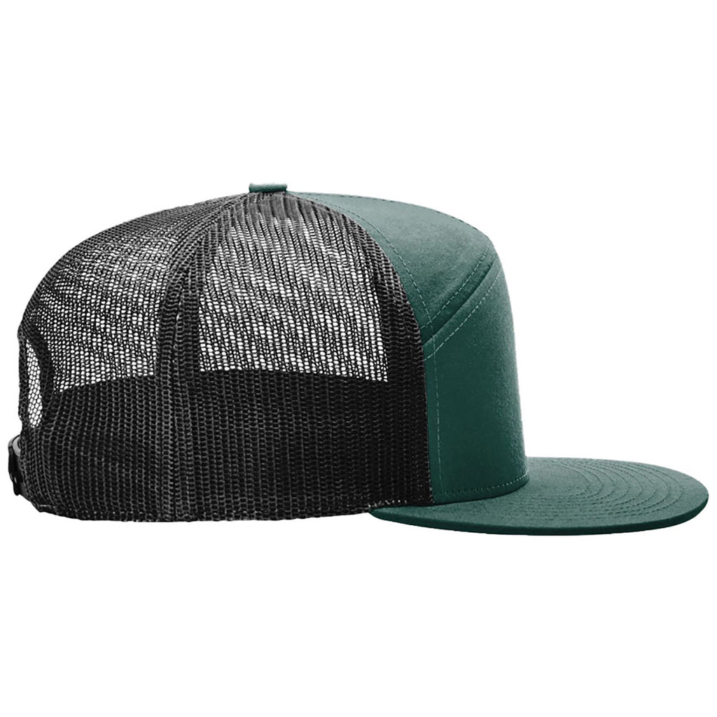 Richardson Dark Green/Black 7-Panel Trucker