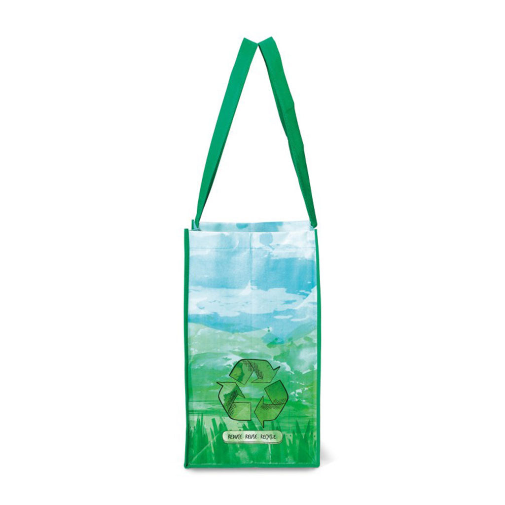 Gemline Kelly Green-Pattern Vita Laminated Recycled Shopper