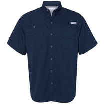 Columbia Men's Collegiate Navy PFG Tamiami Short Sleeve Shirt