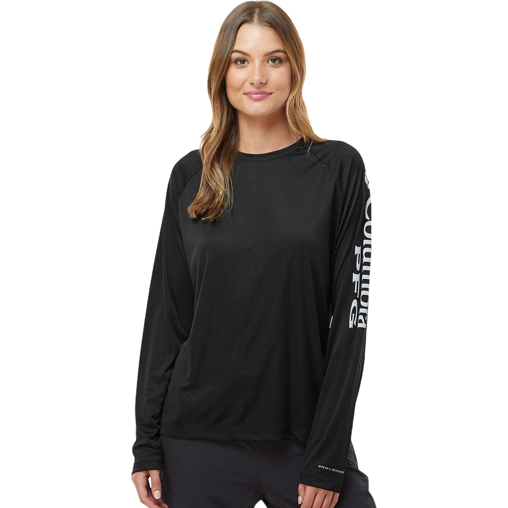 Columbia Women's Black/Cirrus Grey PFG Long Sleeve Tidal Tee