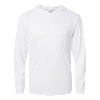 Paragon Unisex White Bahama Performance Hooded Long Sleeve T-Shirt