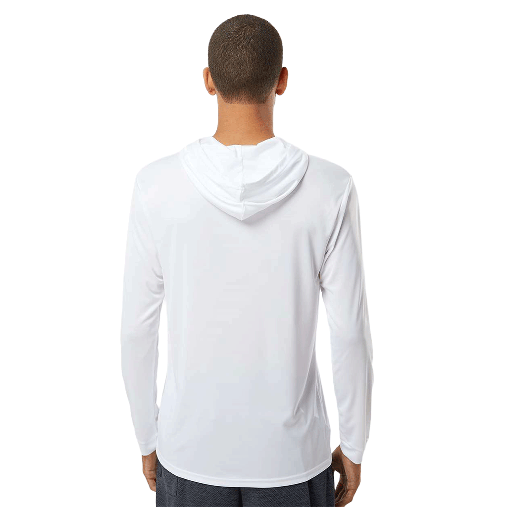 Paragon Unisex White Bahama Performance Hooded Long Sleeve T-Shirt