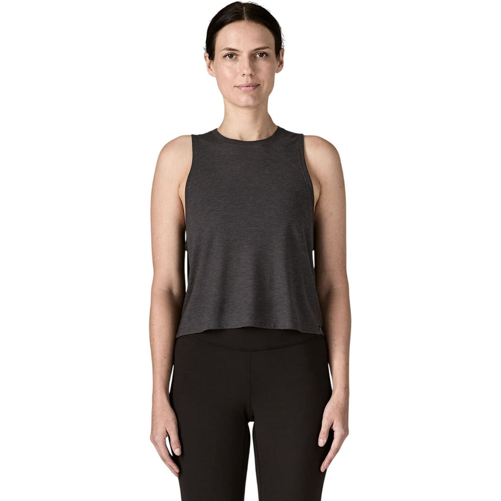 Patagonia Women's Ink Black Capilene Cool Trail Cropped Tank Top