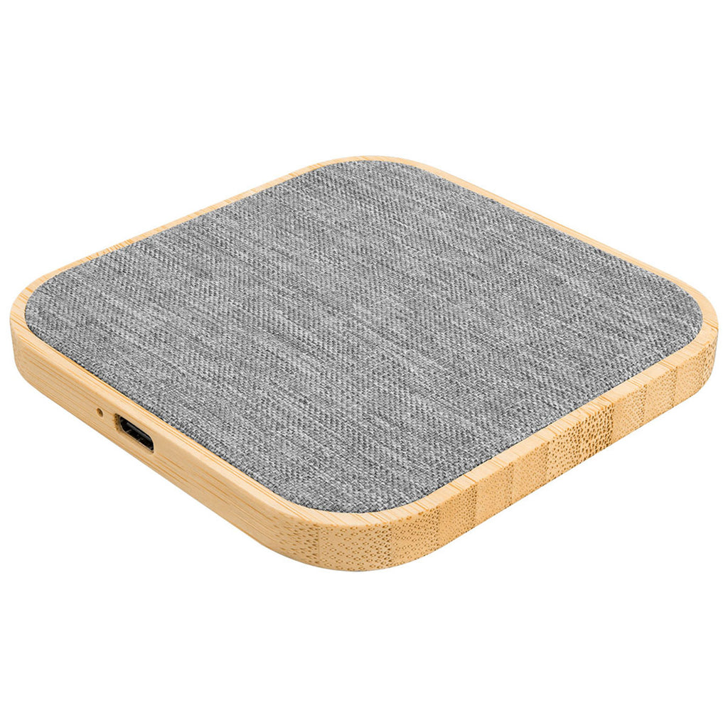 Hit Grey with Bamboo 15W Bamboo & rPET Wireless Charger