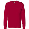 Hanes Unisex Deep Red Authentic Long Sleeve Pocket T-Shirt