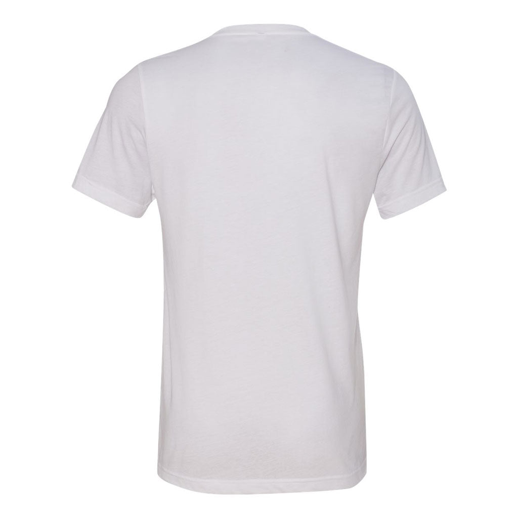 Bella + Canvas Unisex Solid White Triblend Short-Sleeve V-Neck T-Shirt