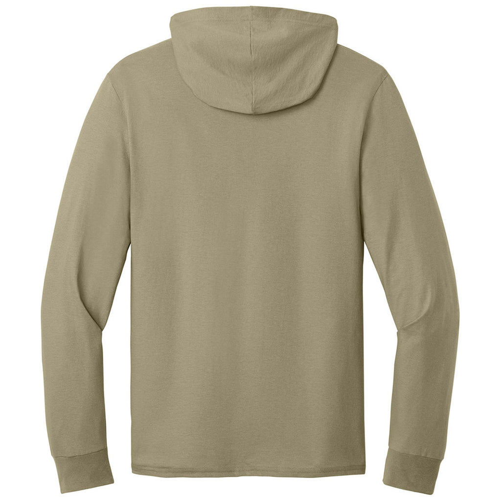 Jerzees Classics Unisex Khaki Cotton Long Sleeve Hooded T-Shirt