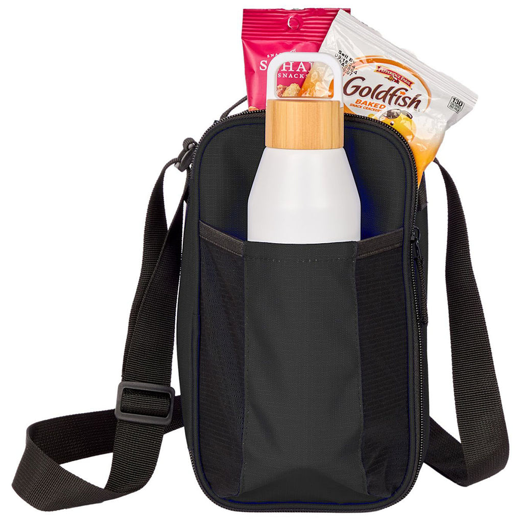 Leed's Black Crossbody Recycled 6-Can Cooler