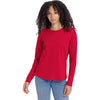 Next Level Apparel Women's Red Relaxed Long Sleeve T-Shirt