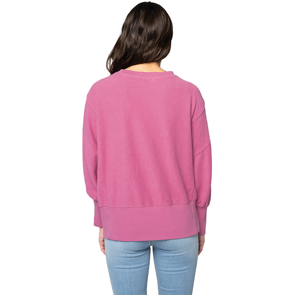 Charles River Women's Pinkberry Camden Spliced Crew Neck Sweatshirt