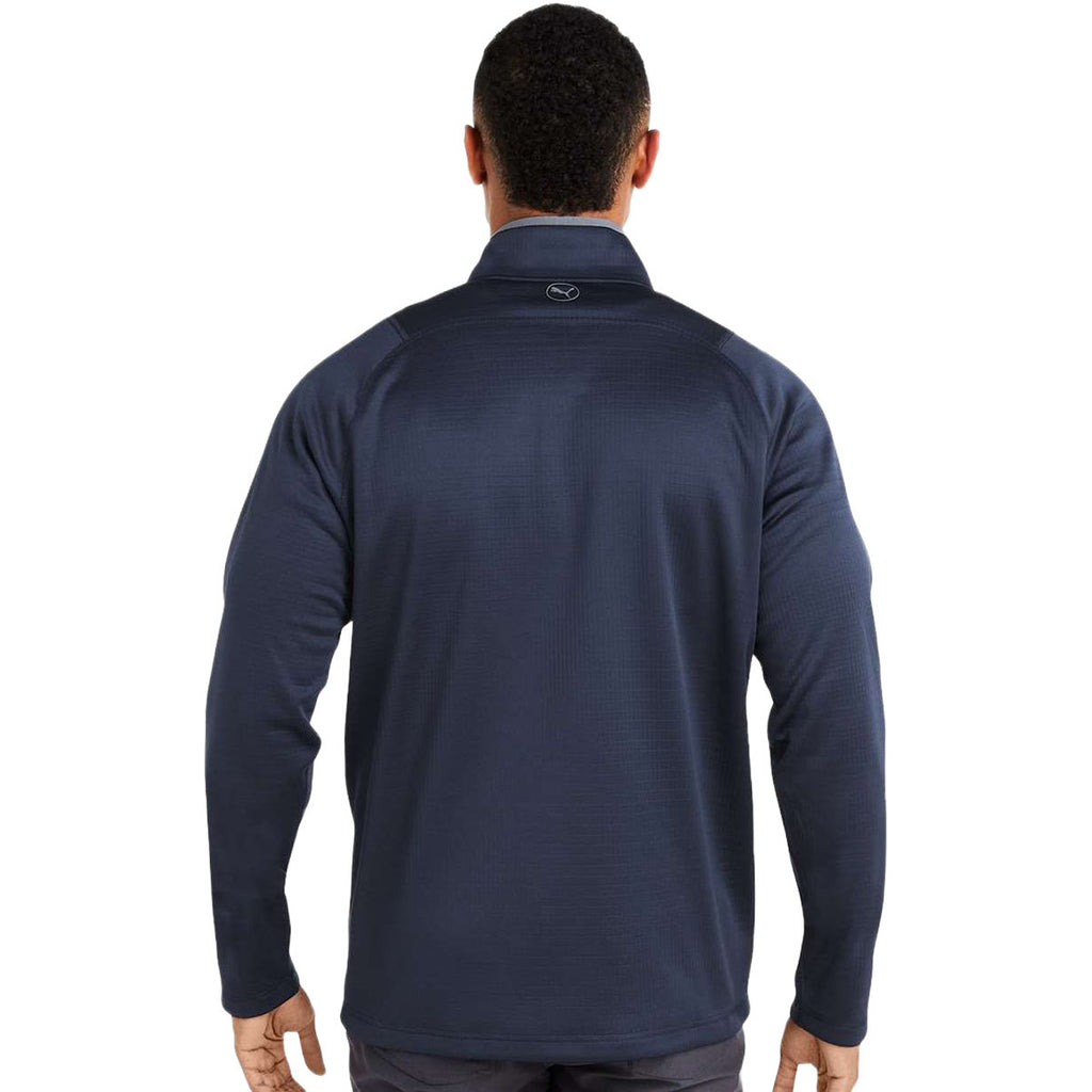 Puma Golf Men's Deep Navy Waffle Fleece Quarter-Zip Pullover