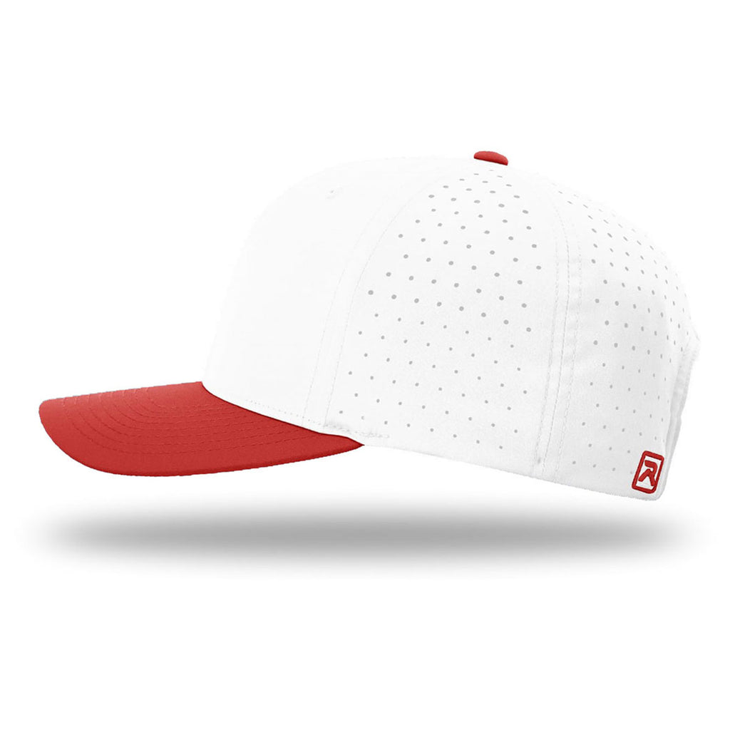 Richardson White/White/Red Laser Perf R-Flex Snapback