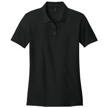 Gildan Women's Black Softstyle Pique Polo