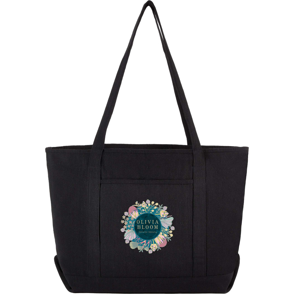 Leed's Black 10oz Recycled Cotton Tote