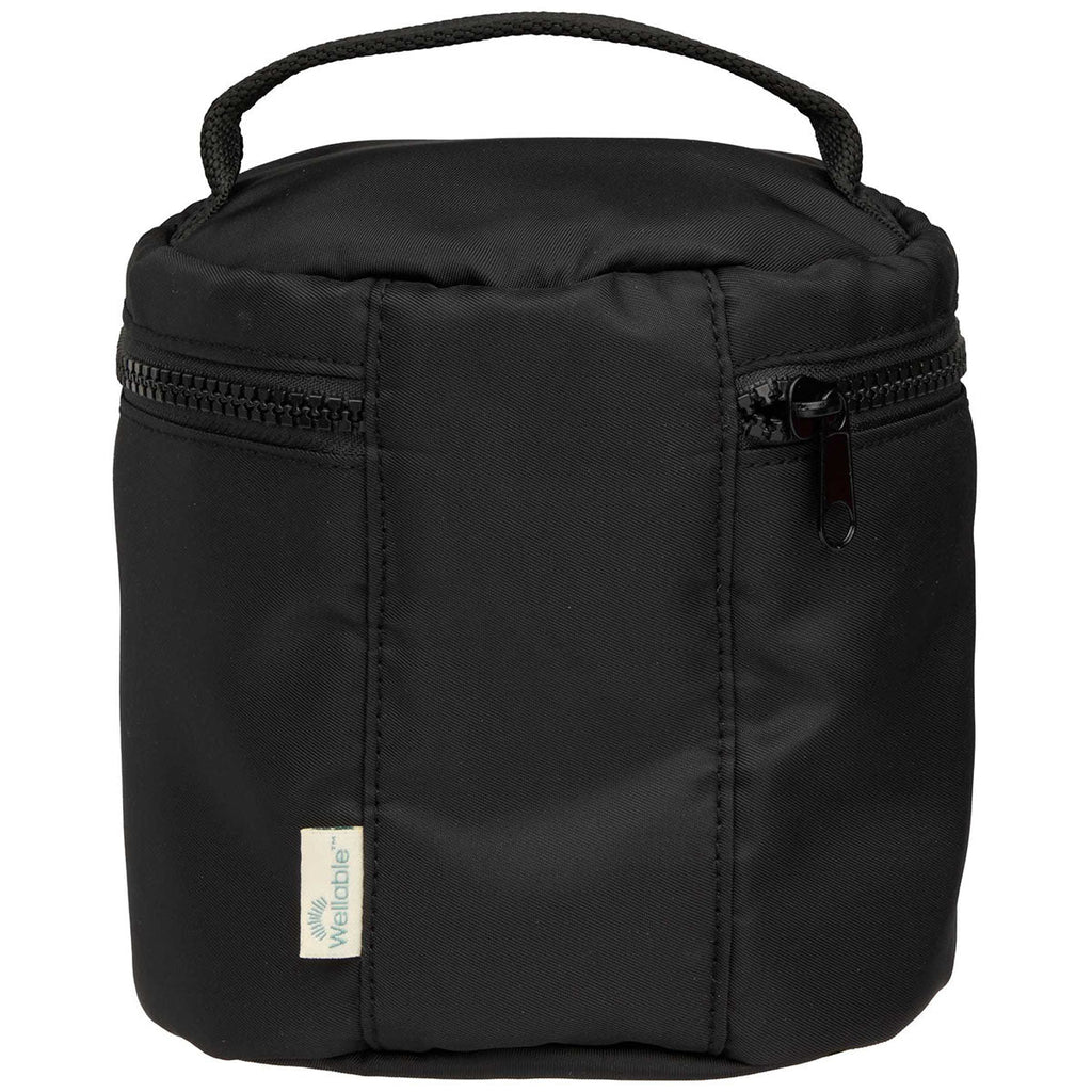 Wellable Black Recycled Round Travel Case