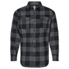 Burnside Men's Charcoal/Black Buffalo Yarn-Dyed Long Sleeve Flannel Shirt