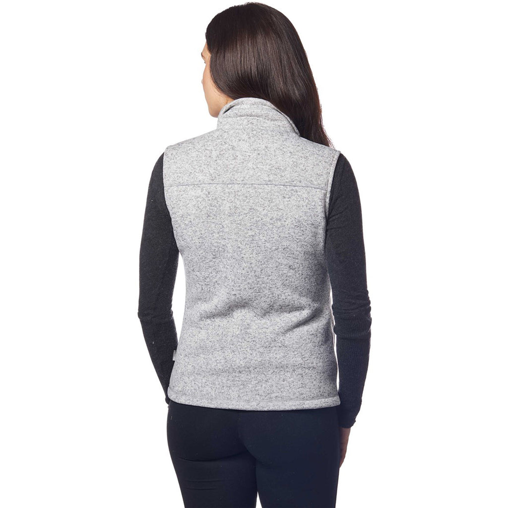 Landway Women's Heather Athletic Grey Ashton Vest Sweater-Knit Fleece