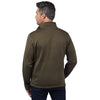 Landway Men's Olive Kodiak Herringbone Quarter-Zip Sweater-Knit Fleece