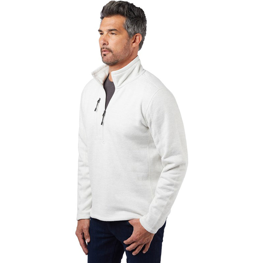 Landway Men's Seashell Arroyo Textured Quarter-Zip Sweater Fleece