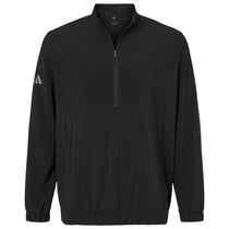 Adidas Men's Black Woven Half-Zip Pullover