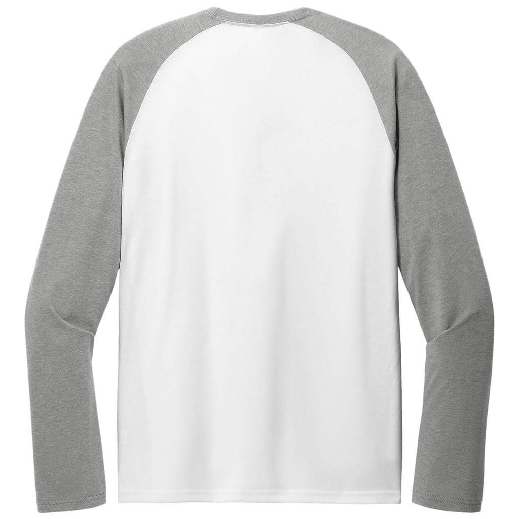 Allmade Unisex Aluminum Grey/Bright White Tri-Blend Long Sleeve Colorblock Raglan