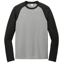 Allmade Unisex Deep Black/Aluminum Grey Tri-Blend Long Sleeve Colorblock Raglan
