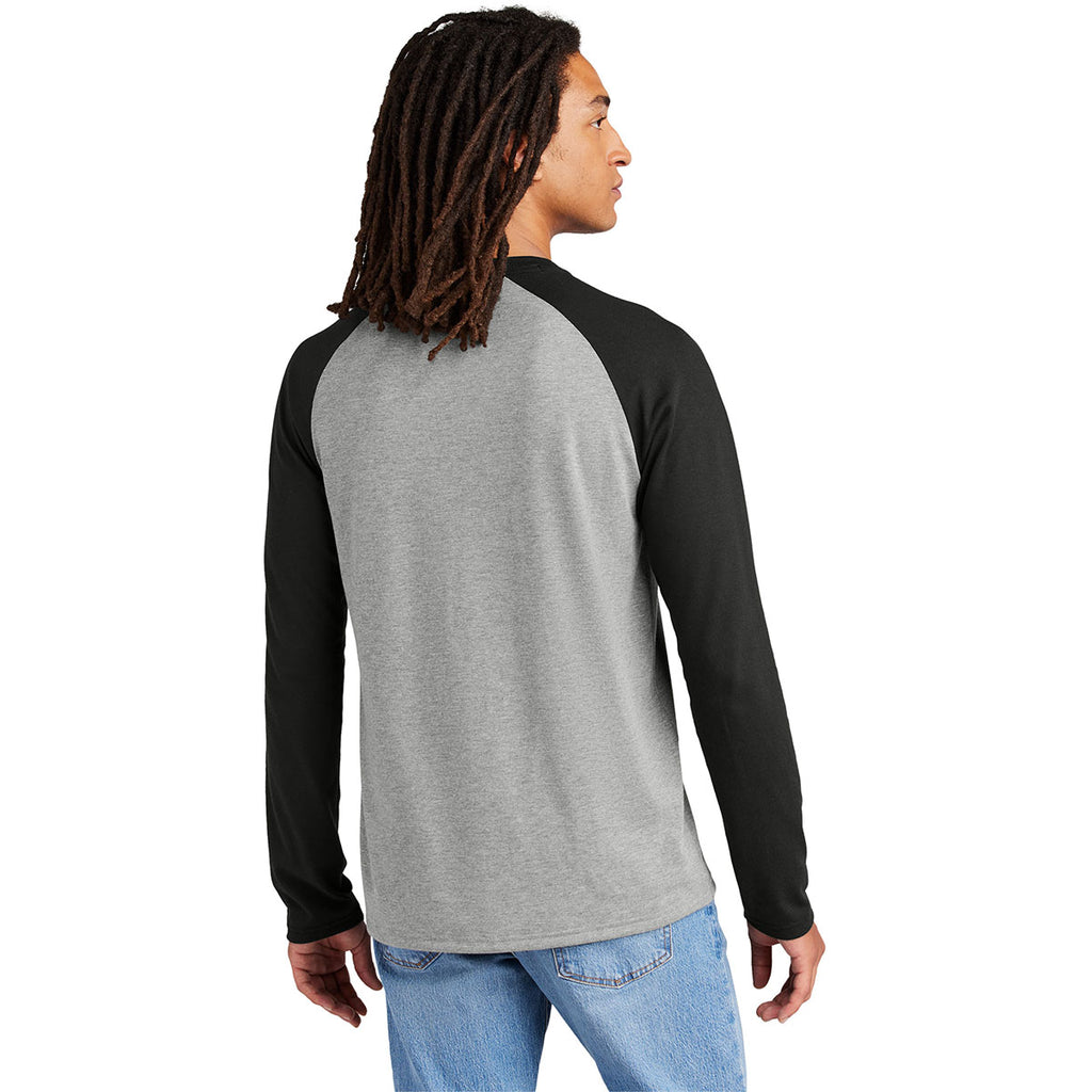 Allmade Unisex Deep Black/Aluminum Grey Tri-Blend Long Sleeve Colorblock Raglan