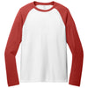Allmade Unisex Rise Up Red/Bright White Tri-Blend Long Sleeve Colorblock Raglan