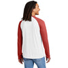 Allmade Unisex Rise Up Red/Bright White Tri-Blend Long Sleeve Colorblock Raglan