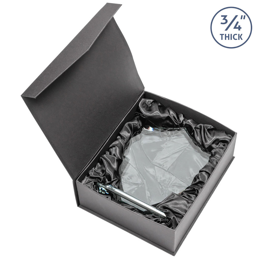 St. Regis Clear Scudo Shield Award 7.25" x 8.75" x 3" with Standard Base - Laser Engraved