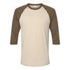 American Apparel Unisex Heather Bone/Heather Army CVC Three-Quarter Sleeve Tee