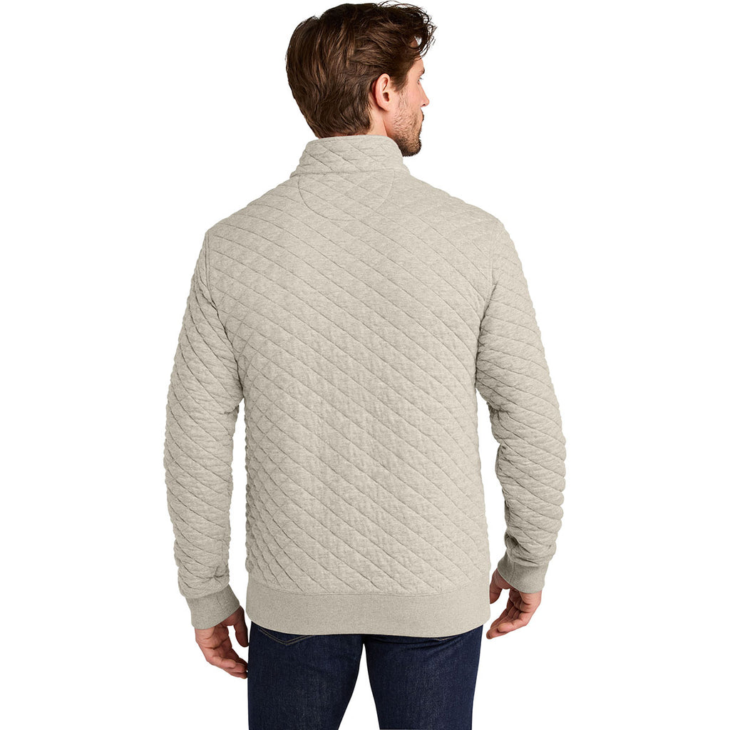Brooks Brothers Men's Oatmeal Heather Diamond Quilt 1/4-Zip